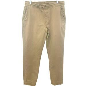 Urban Pipeline Jogger Pants M Tan Pull On Elastic Waist Hem High Rise Athleisure